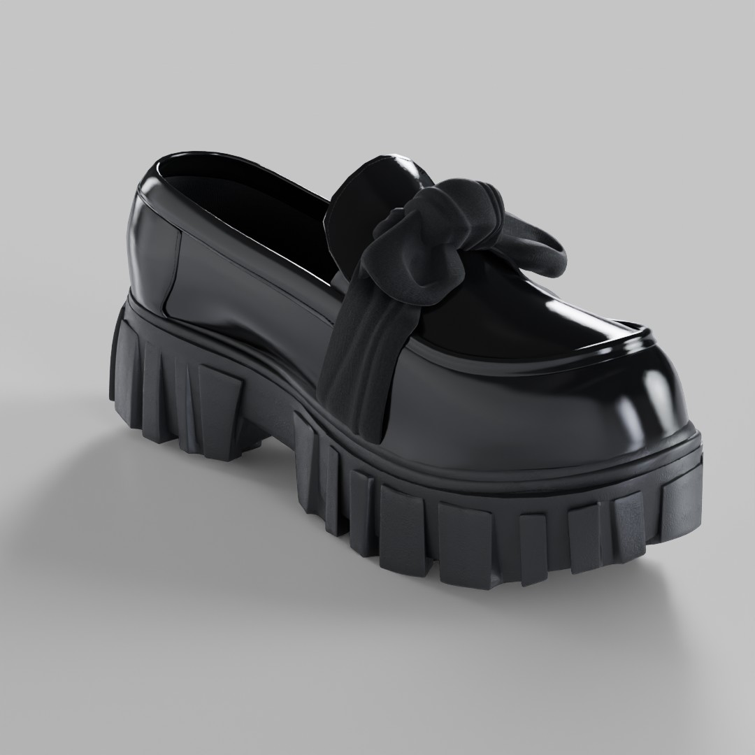 Noir Bow Chunk Loafer