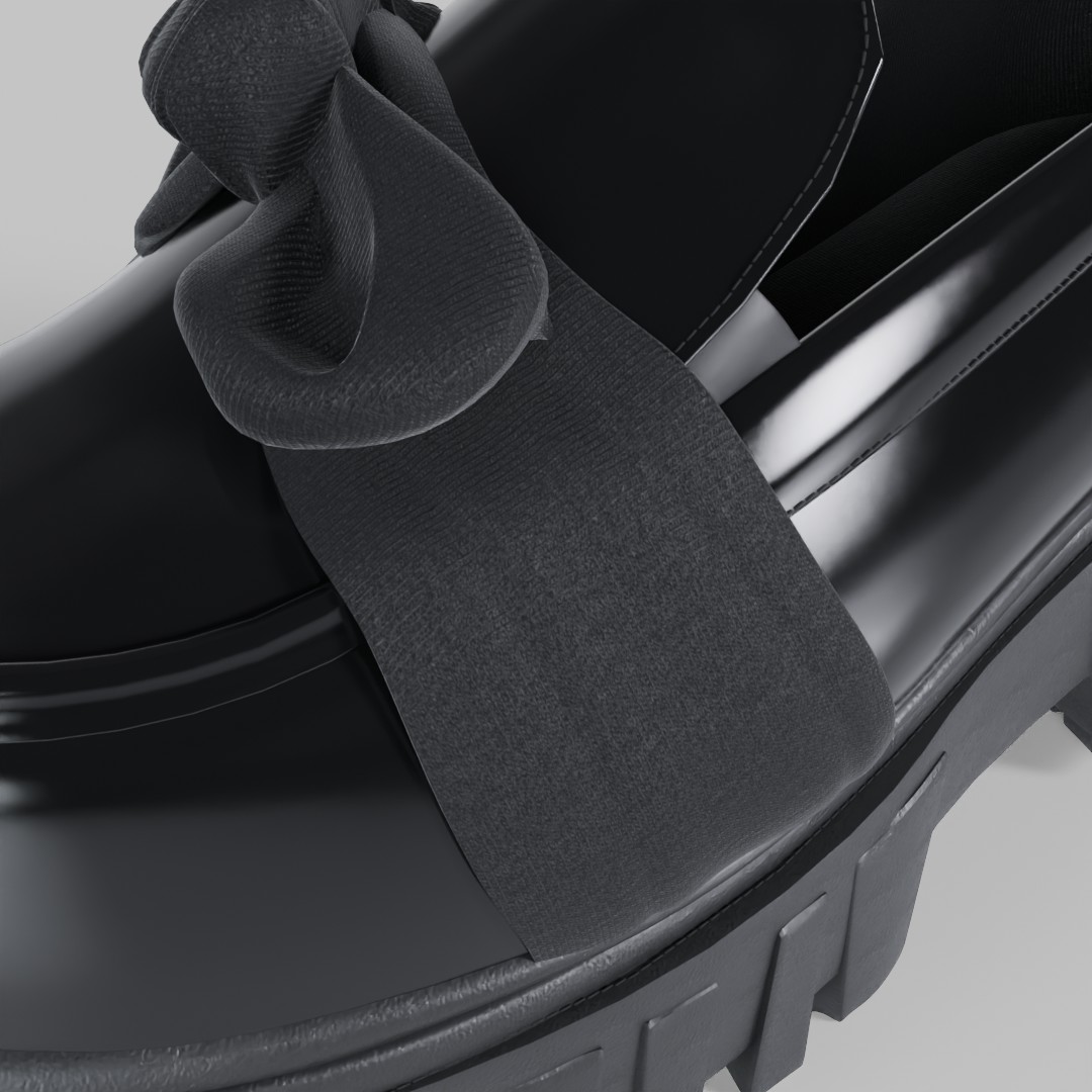 Noir Bow Chunk Loafer