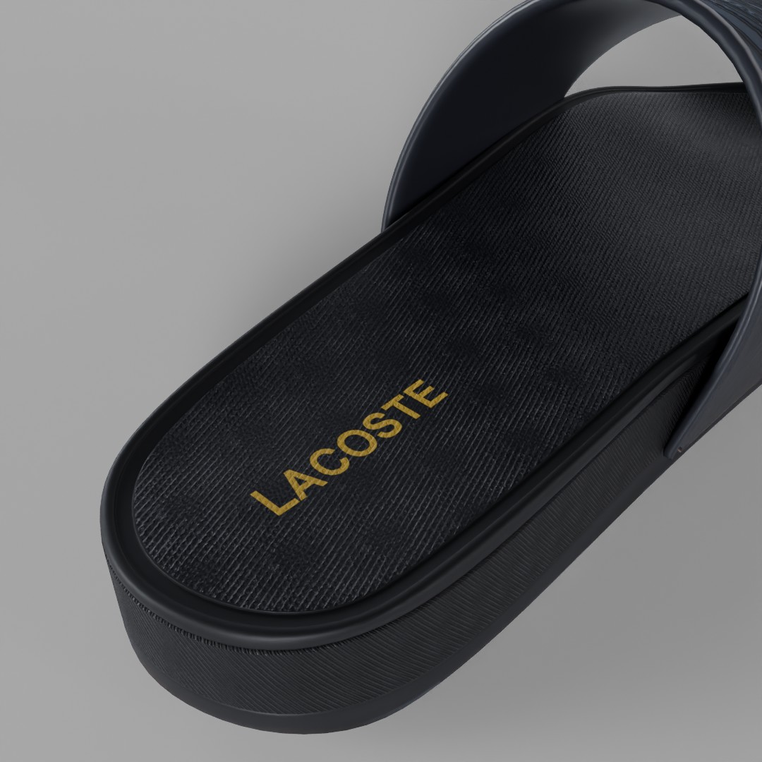 Lacoste Croco Platform Slides