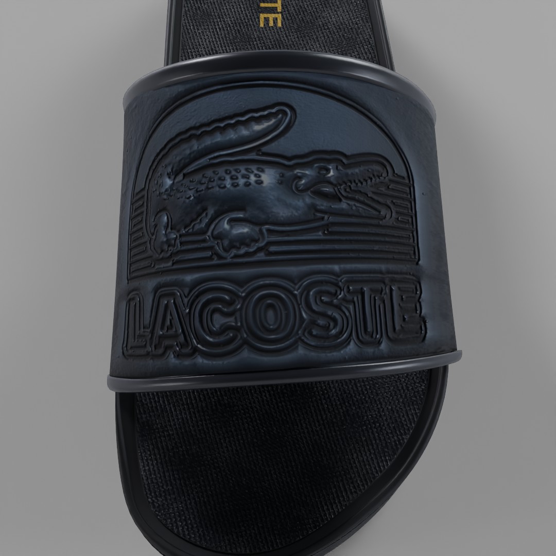 Lacoste Croco Platform Slides