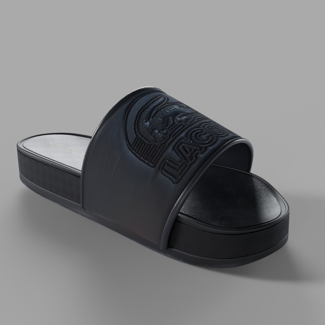 Lacoste Croco Platform Slides