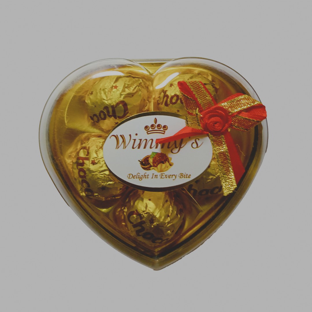 Wimmy’s "Delight In Every Bite" Gold Chocolate Heart Gift Box
